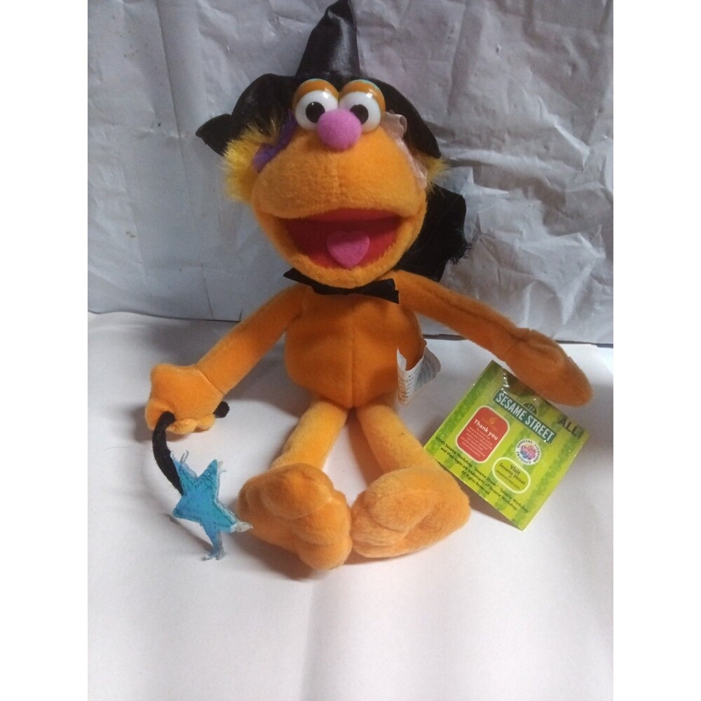 Sesame Street Zoe Halloween Witch Plush w/ Wand & Tags 2003